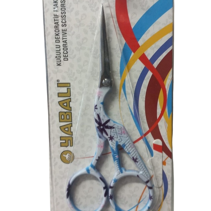 Biyomak® Nakış Makası Kuğulu Dekoratif Makas Mavi YBL-047 Model 9