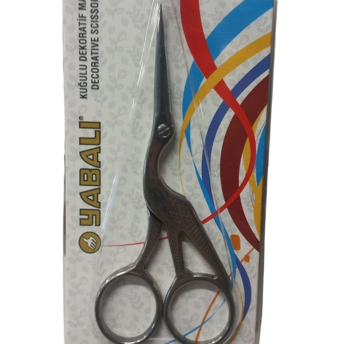 Biyomak® Nakış Makası Kuğulu Dekoratif Makas Gümüş YBL-043 Model 13