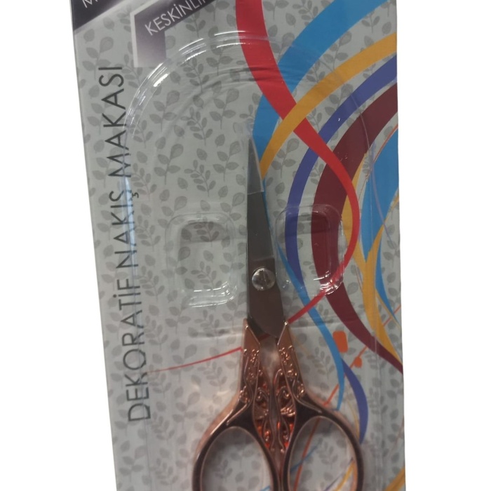 Biyomak® Nakış Makası Dekoratif Bakır YBL-403 Model 15
