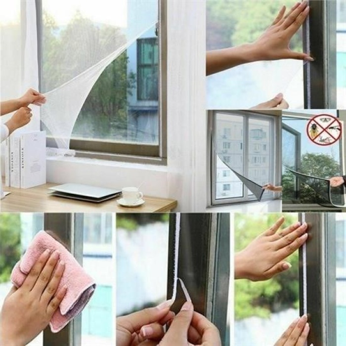 Biomak® Tüm Cam Pencere Kapılara Uyumlu Çift Kanat Pencere Sinekliği
