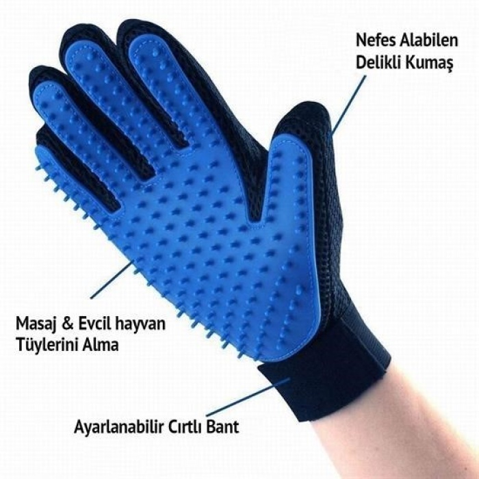 Biomak® Tüy Toplayan Kedi Temizleme Eldiveni Tüy Toplama Eldiveni