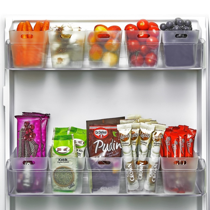 Biomak 6 lı Buzdolabı İçi Mini Düzenleyici Kutu Organizer - Buzdolabı Kapak Düzenleyici