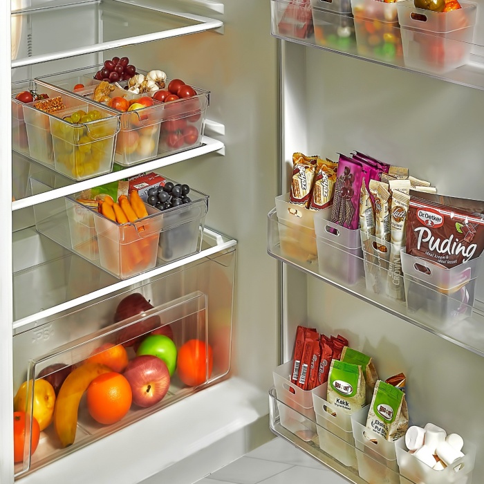 Biomak 12 li Buzdolabı İçi Mini Düzenleyici Kutu Organizer - Buzdolabı Kapak Düzenleyici