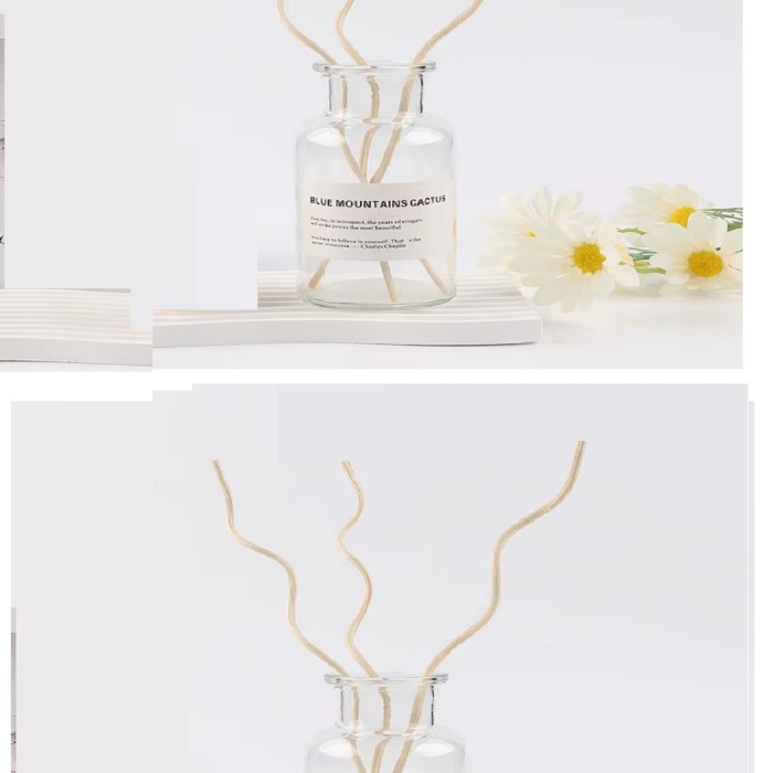 Biomak 3 Tek Adet 3 Model Aromaterapi Koku Dağıtıcı Rattan Şişe Ahşap Difüzör Çubuk (Spiral-Yaprak-Dalgalı)