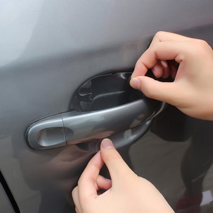 Biomak 8 Adet Araba Kapı Kolu Koruyucu Çizilme Önleyici Şeffaf Sticker Film Koruma Seti