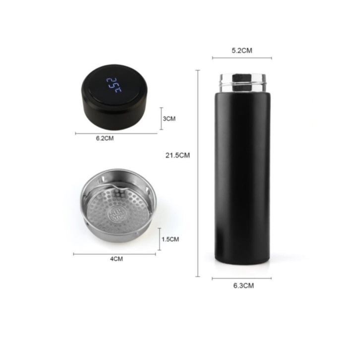 Dijital Sıcaklık Göstergeli Renkli Çelik Termos 500 ML