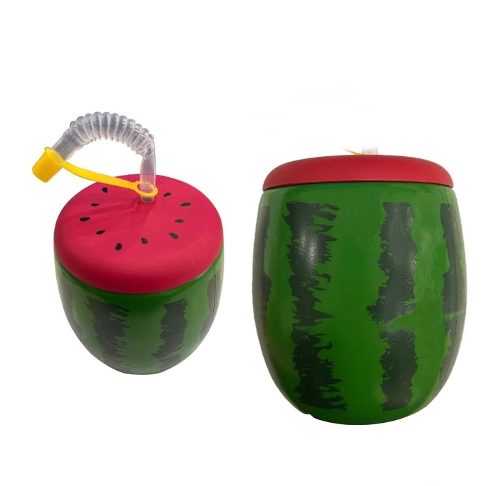 Karpuz Tasarımlı Pipetli Suluk 900 ML