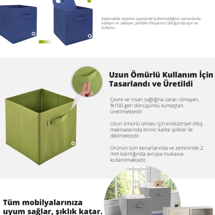 Biomak Çok Amaçlı Dolap İçi Düzenleyici Kutu - Mavi Çizgili