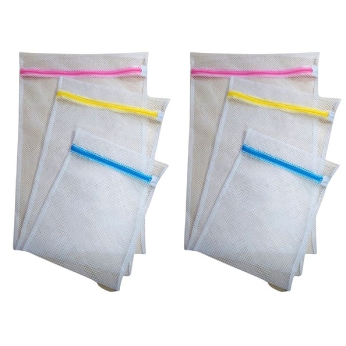 Biomak® 3&amp;#39;lü Çamaşır Yıkama Filesi Set Renkli Fermuarlı Pratik Çamaşır Yıkama Filesi Seti 3 Boy