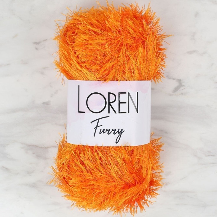 Biyomak® Loren Furry Turuncu El Örgü İpi - RF103 - 34065