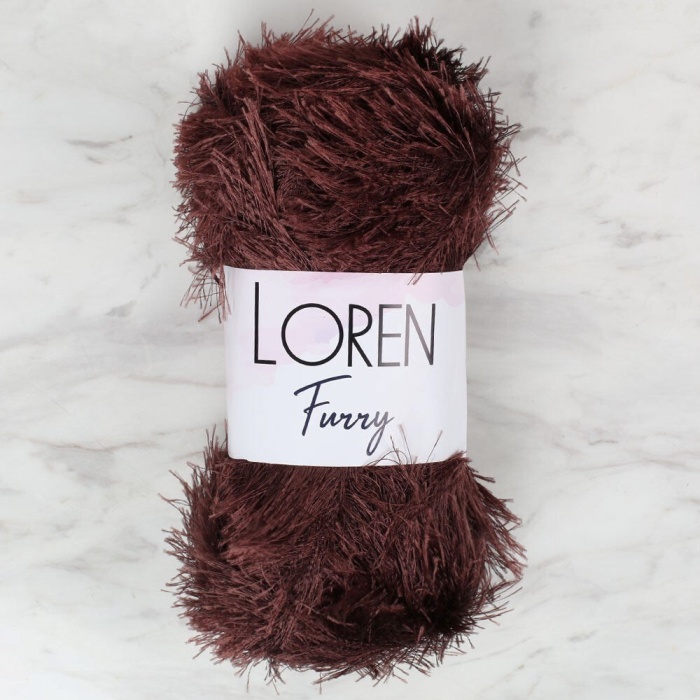 Biomak Loren Furry Kahverengi El Örgü İpi - RF093 - 34064