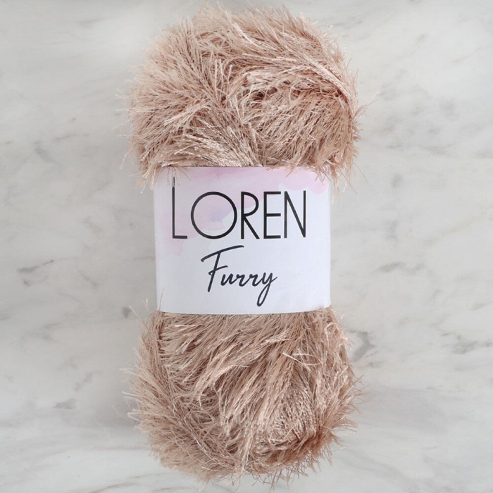 Biomak Loren Furry Bej El Örgü İpi - RF053 - 34060