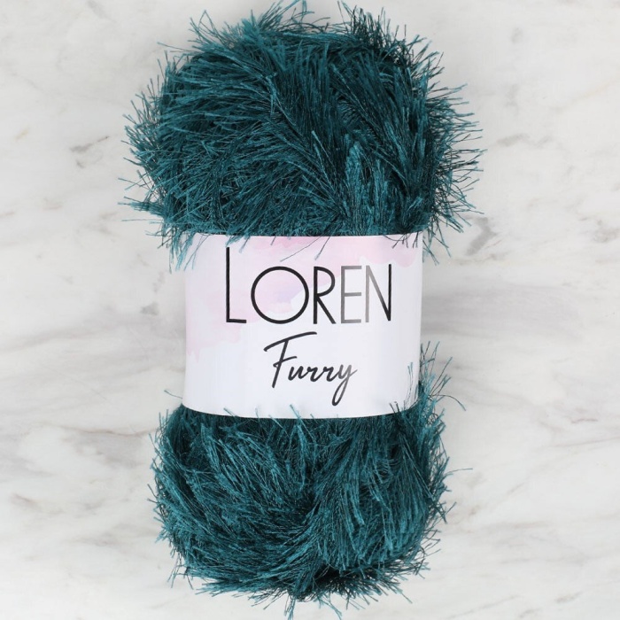 Biomak Loren Furry Petrol Mavisi El Örgü İpi - RF039 - 34057