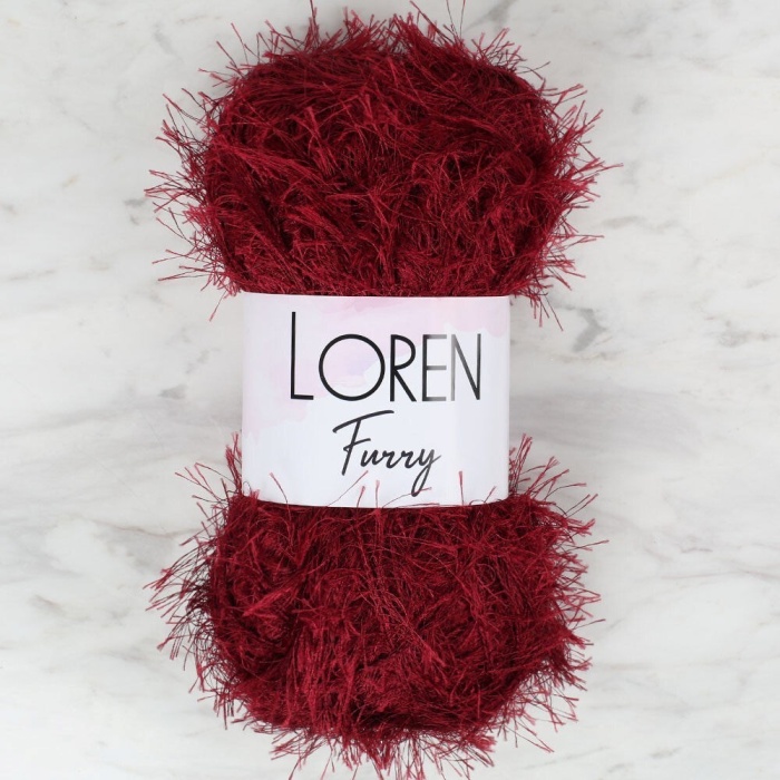 Biomak Loren Furry Bordo El Örgü İpi - RF026 - 34054