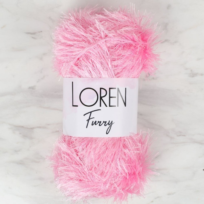 Biomak Loren Furry Pembe El Örgü İpi - RF014 - 34049