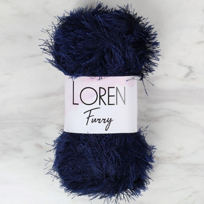 Biomak Loren Furry Lacivert El Örgü İpi - RF005 - 34044