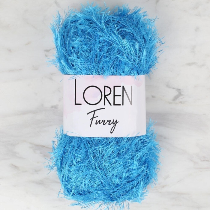 Biomak Loren Furry Mavi El Örgü İpi - RF003 - 34042