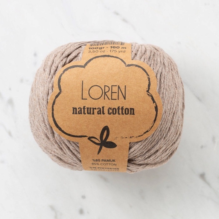 Biomak Loren Natural Cotton Vizon El Örgü İpi - R085 - 33924