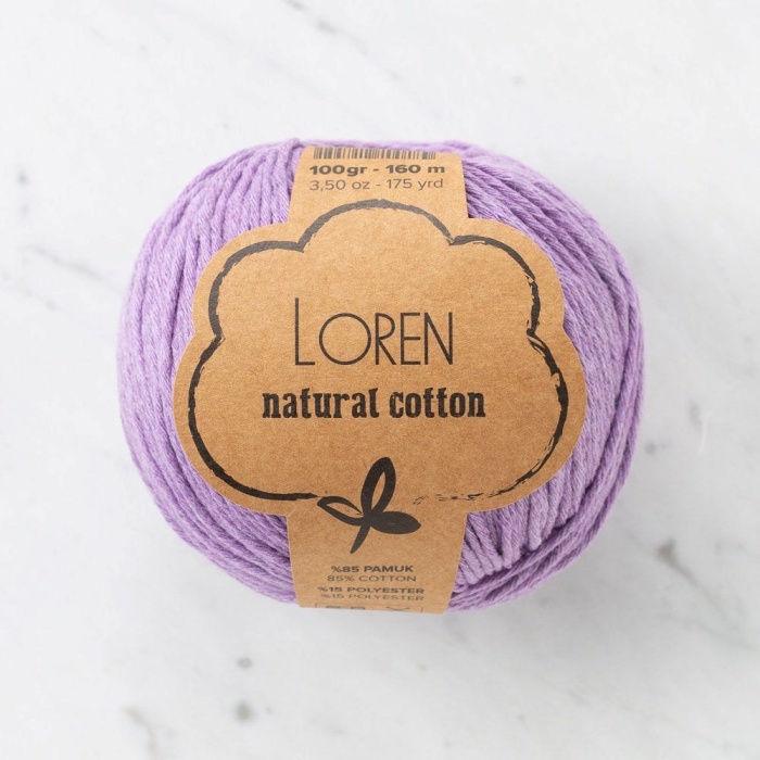 Biomak Loren Natural Cotton Lila El Örgü İpi - R020 - 33920