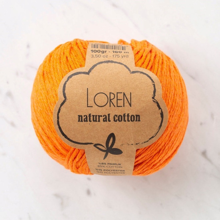 Biomak Loren Natural Cotton Koyu Turuncu El Örgü İpi - R096 - 33917