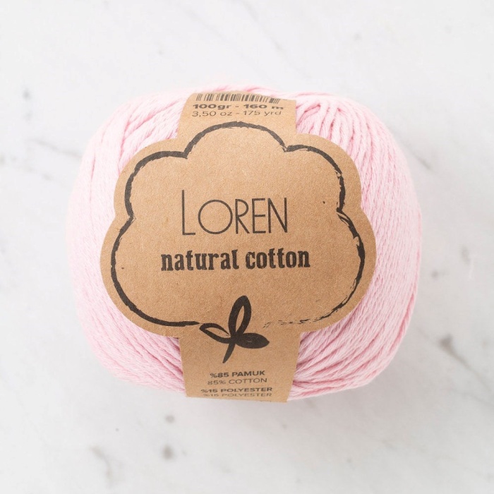Biomak Loren Natural Cotton Pembe El Örgü İpi - R094 - 33910