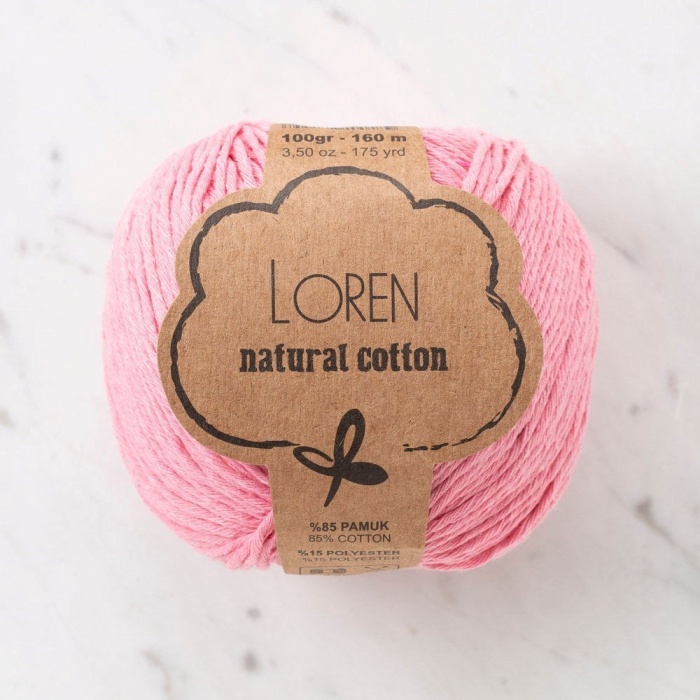Biomak Loren Natural Cotton Pudra Pembesi El Örgü İpi - R100 - 33906
