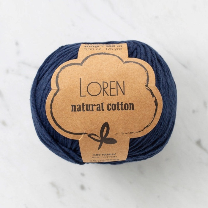 Biomak Loren Natural Cotton Lacivert El Örgü İpi - R005 - 33900