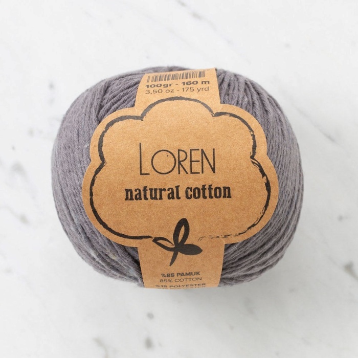 Biomak Loren Natural Cotton Antrasit El Örgü İpi - R082 - 33899