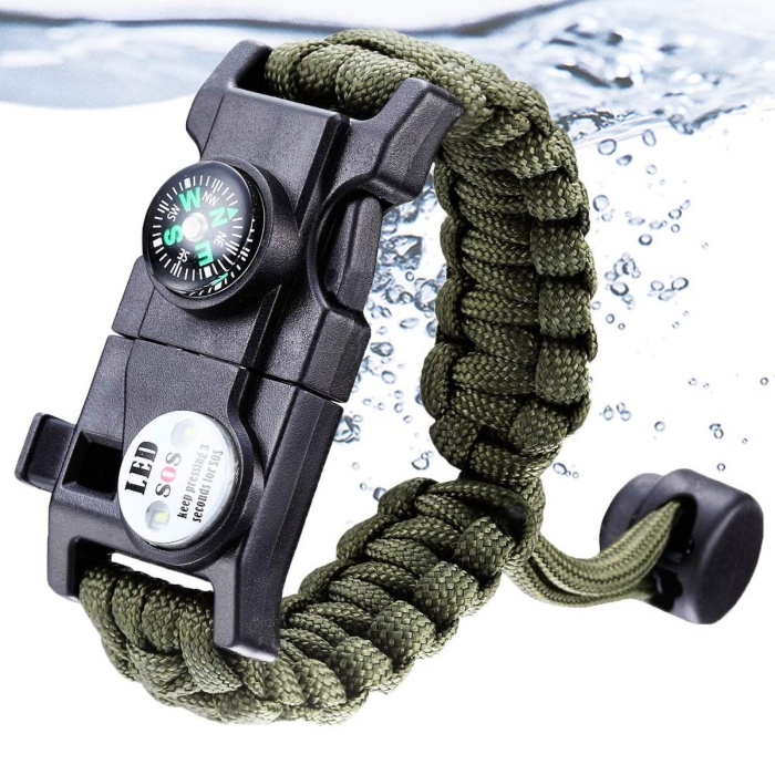 Biyomak® Survival Hayatta Kalma Bilekliği Acil Durum Bileklik Kamp Outdoor