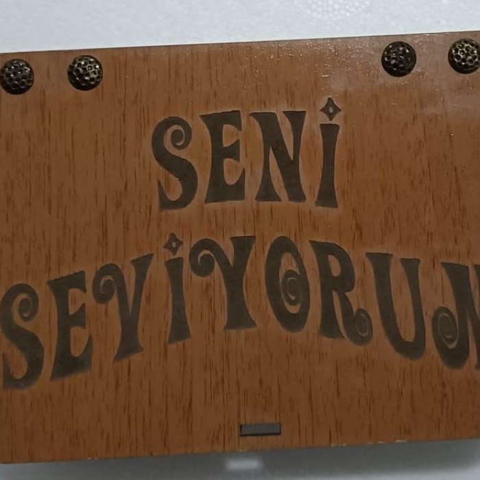 Biomak Seni Seviyorum Ahşap Hediye Kutusu Sevgiliye Hediye