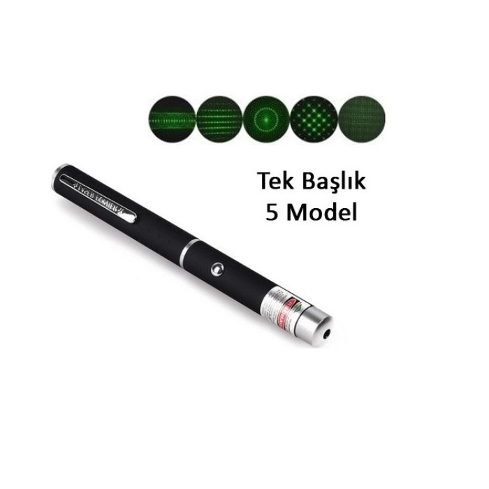 Biomak® Yeşil Lazer Pointer 5000 mW 15 Km Etkili (Tek Başlık 5 Model)