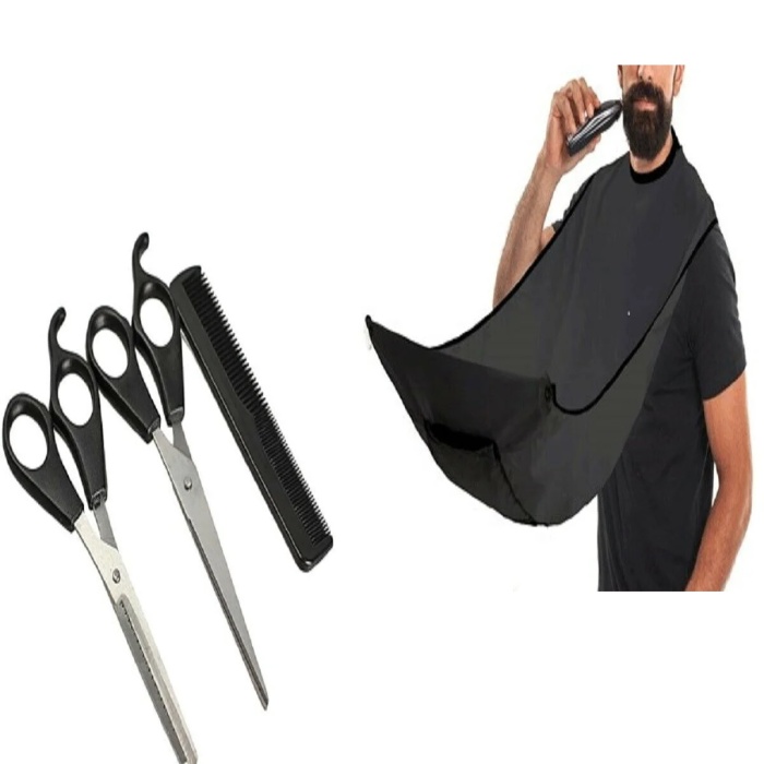 Biomak® Berber Tıraş Seti - Makas Tarak Önlük - 4 Parça Özel Set