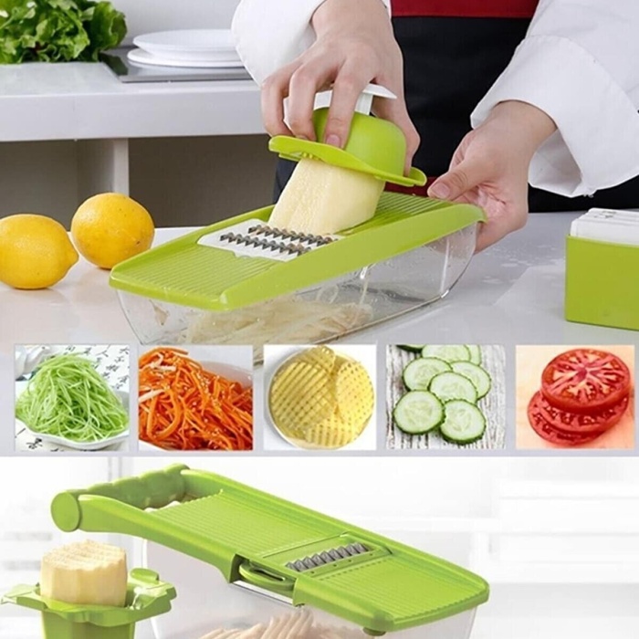 Biyomak® 5 Başlıklı Hazneli Kaymaz Rende Jülyen Kesici Patates Havuç Rendesi