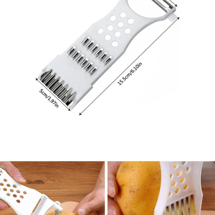 Biyomak® Rende Soyacak 5 Fonksiyonlu Sebze Meyve Soyucu Patates Havuç Salatalık Zencefil Doğrayıcı