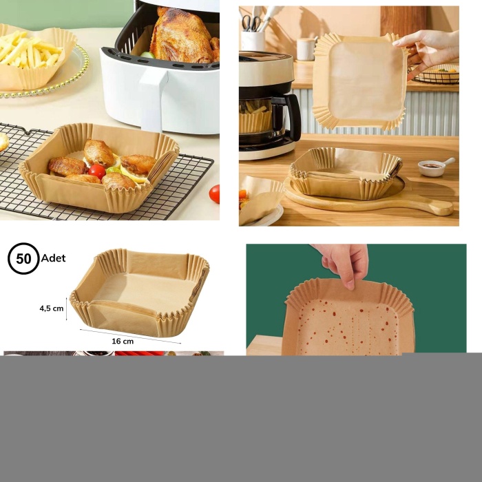 Biyomak® Airfreyer Fritöz Kağıdı Kare XL / XXL 100LÜ