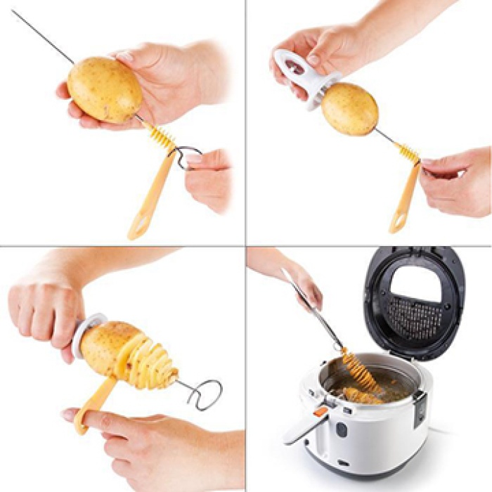 Patates Dilimleyici Spiral Aparat Çubukta Patates Cips Yapma