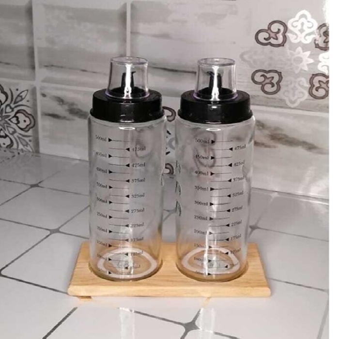 Biomak Ahşap Yağdanlık Altlığı -2 Bölmeli Yağlık Sosluk Standı
