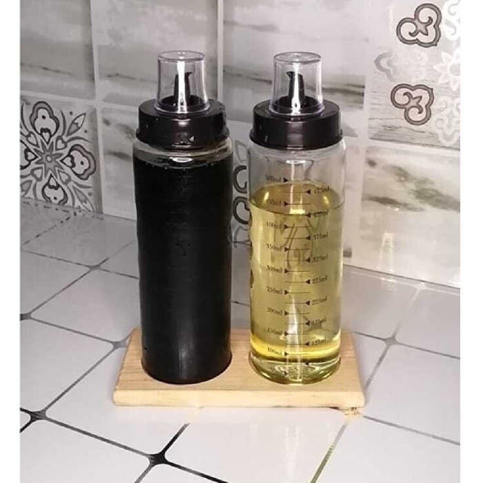 Biomak Ahşap Yağdanlık Altlığı -2 Bölmeli Yağlık Sosluk Standı
