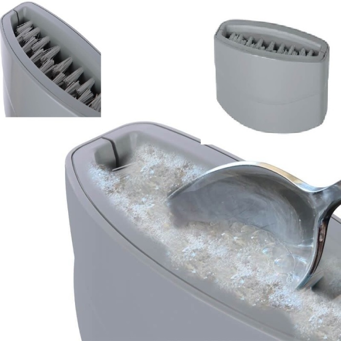 Hijyenik Çatal Kaşık Bıçak Yıkama Fırçası Vantuzlu Çift Fırçalı