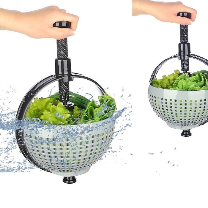 Hızlı Salata Kurutucu Süzgeç- Dönerli Süzgeç Dev Boy