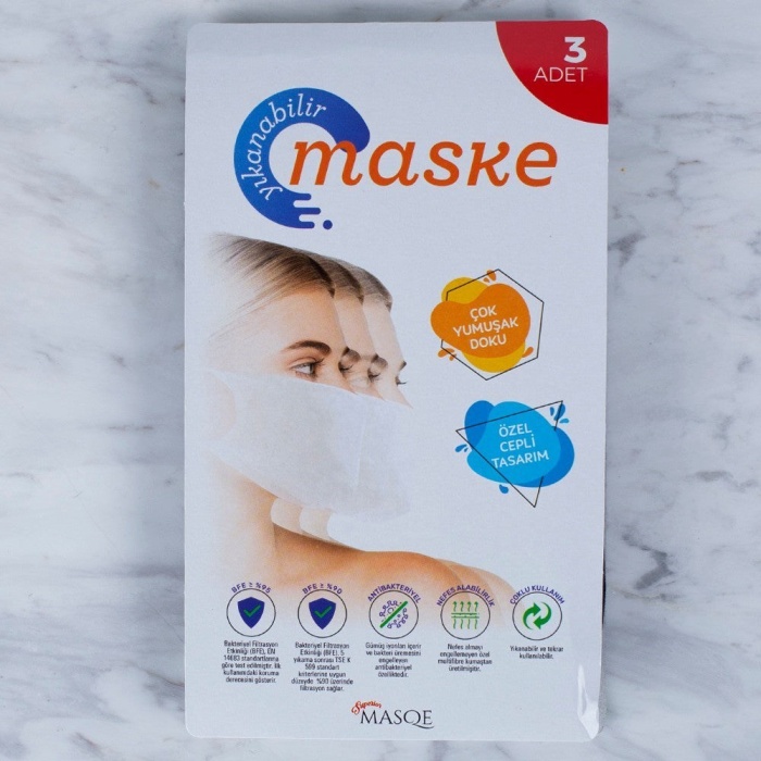 Biomak Loren 3 Adet Yıkanabilir Maske