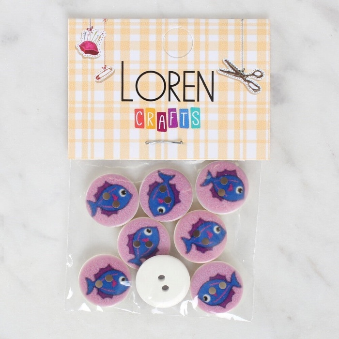 Biomak Loren Crafts 8li Balık Düğme - 1186