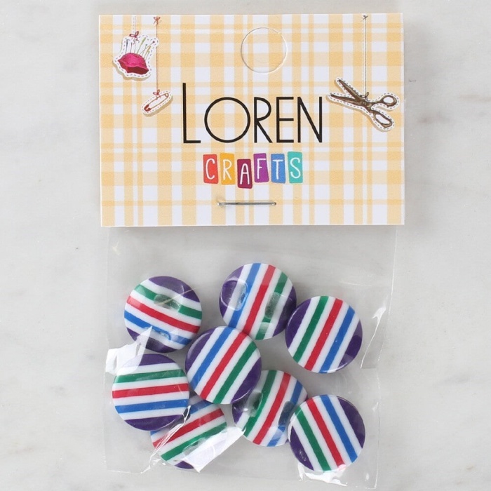 Biomak Loren Crafts 8li Desenli Düğme - 1084