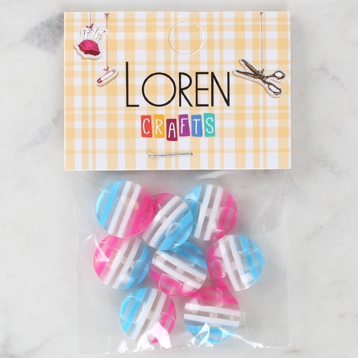 Biomak Loren Crafts 8li Desenli Düğme - 1093
