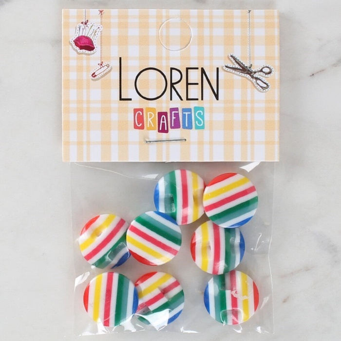 Biomak Loren Crafts 8li Desenli Düğme - 1097