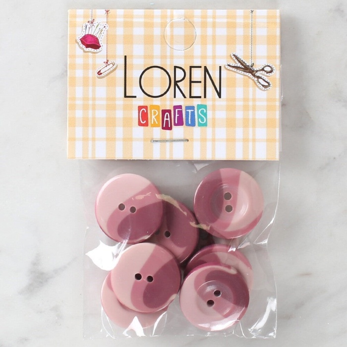 Biomak Loren Crafts 8li Düğme Gül Kurusu - 1140
