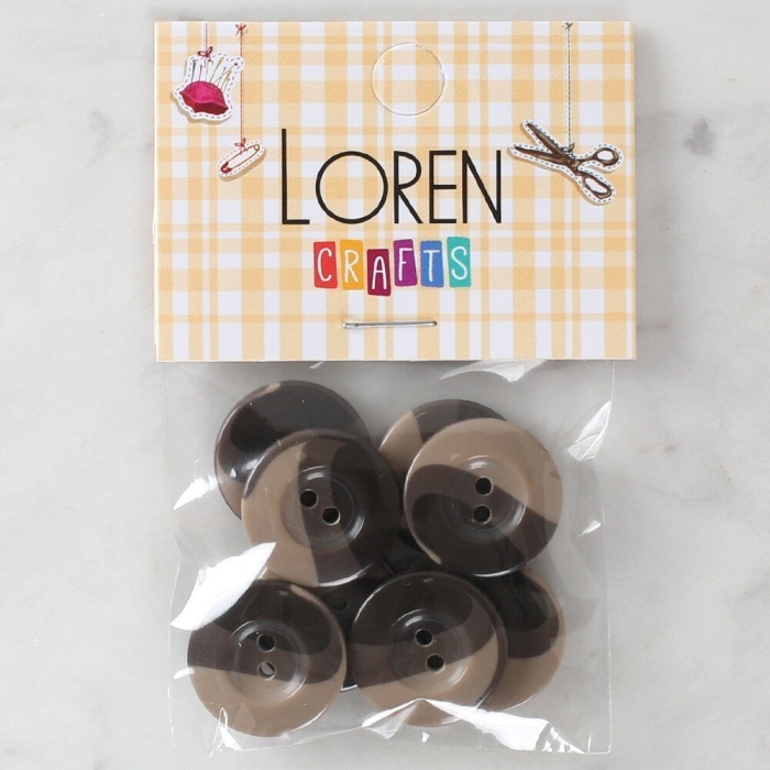 Biomak Loren Crafts 8li Düğme Kahverengi - 1139