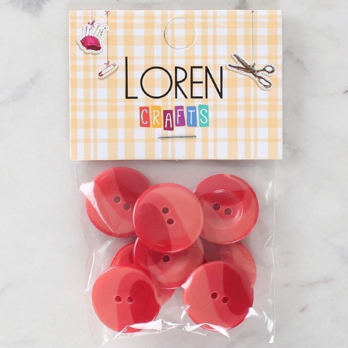 Biomak Loren Crafts 8li Düğme Kırmızı - 1128