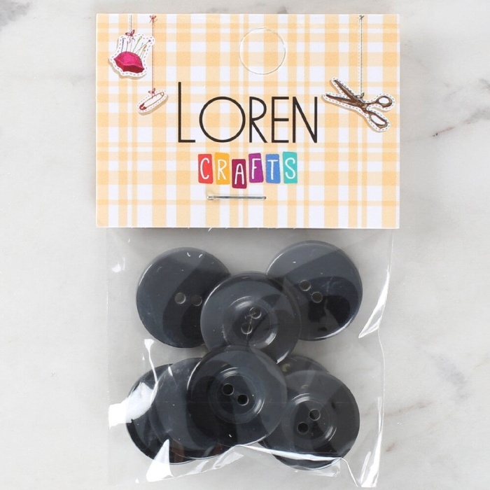 Biomak Loren Crafts 8li Düğme Koyu Gri - 1122