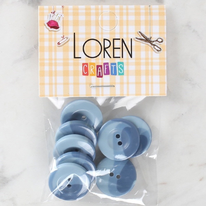 Biomak Loren Crafts 8li Düğme Mavi - 1132